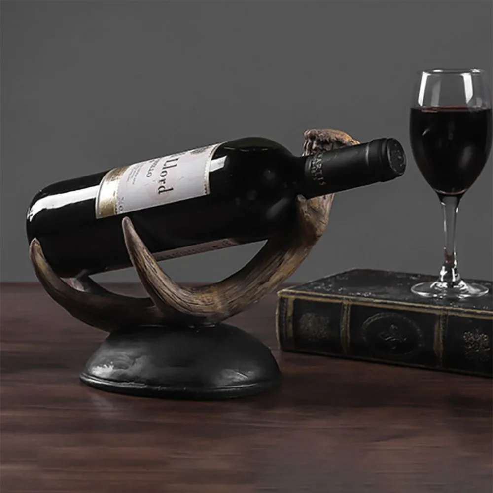 Resin Antler Tabletop Bottle Holder Elegant Display Stand Wine Rack Creative Wisky Holder for Beverage Storage Stand Best Gift