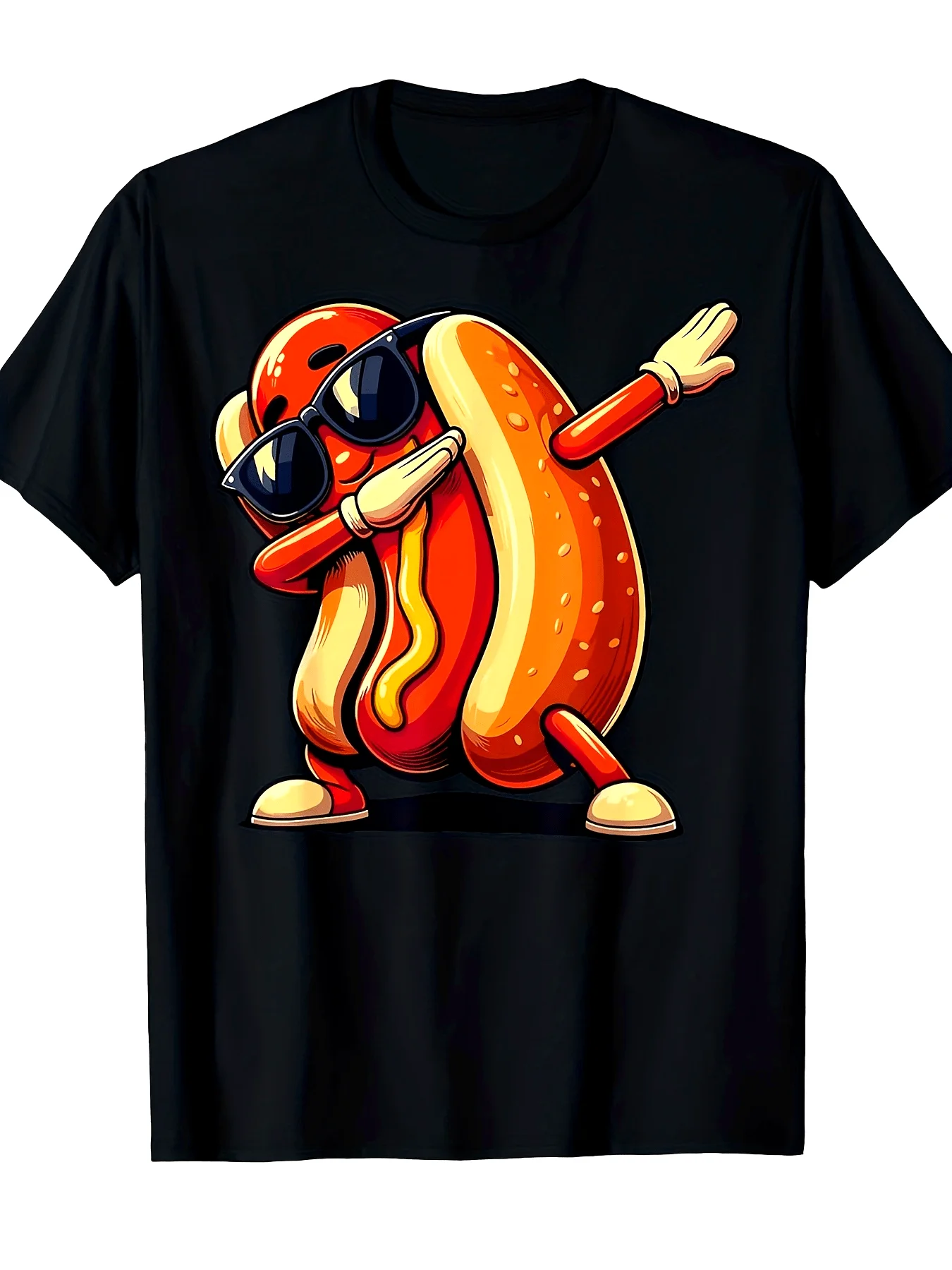 Trendy Toddler T-Shirt Featuring a Humorous Hot Dog Design, Perfect for Fast Food Enthusiasts. This Men'S Casual Short Sleeve Tee Is Ideal for Daily Wear And Sports Activities