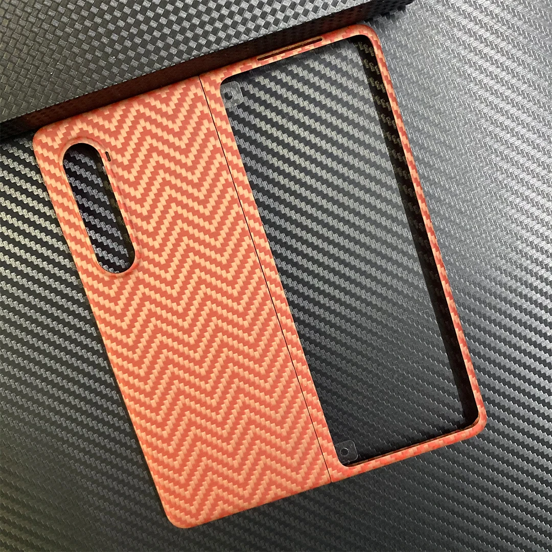 ACC-Real Color Carbon Fiber Phone Case for Samsung Galaxy Z Fold 4 Aramid Fiber Slim Design, Anti-fall Phone Case