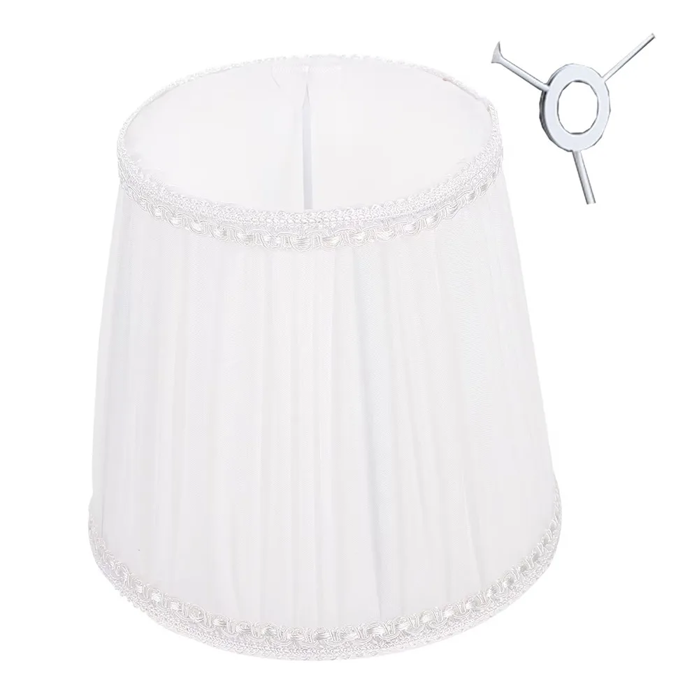 

Clip on/Meson Type Cloth Lamp Shade E14 Bulb Wear‑resistant Table Lamp Cover High Light Transmission Soft Chandelier Lampshade