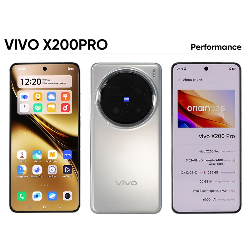 Verzending vanuit Moskou, inbegrepen vivo x200 pro smartphone 5g Afmeting 9400 6,78”AMOLED 120HZ 6000mAh 90W OTA NFC 50MP camera