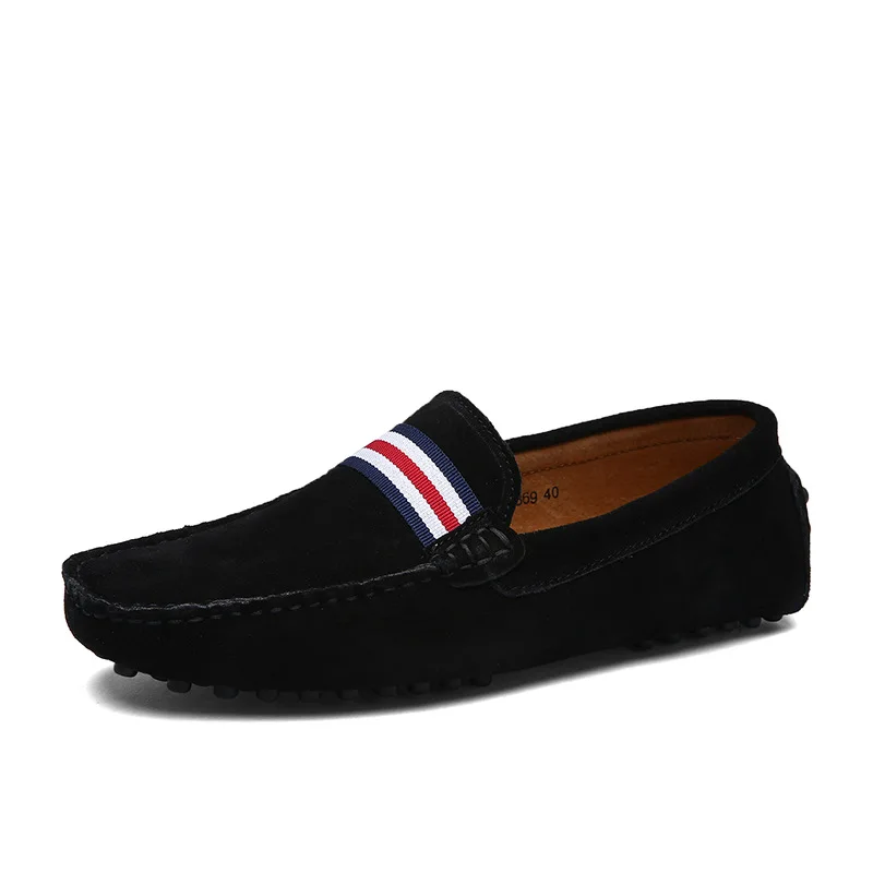 

Anti Suede Men's Casual Bean Shoes Fashionable Striped Soft Soled Men's Driving Shoes Loafers