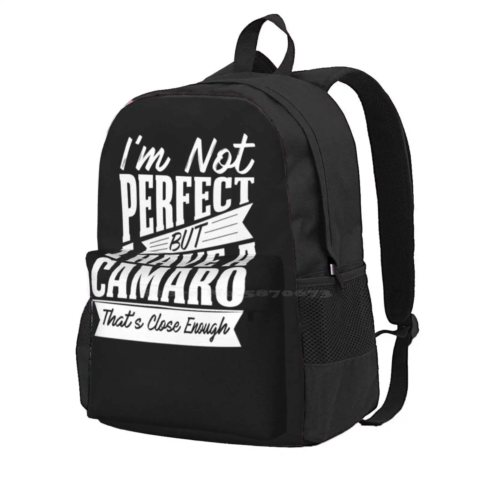 Perfect With Camaro Hot Sale Schoolbag Backpack Fashion Bags American Muscle Car Camaro Turbo Camaro Supercharger Camaro Street