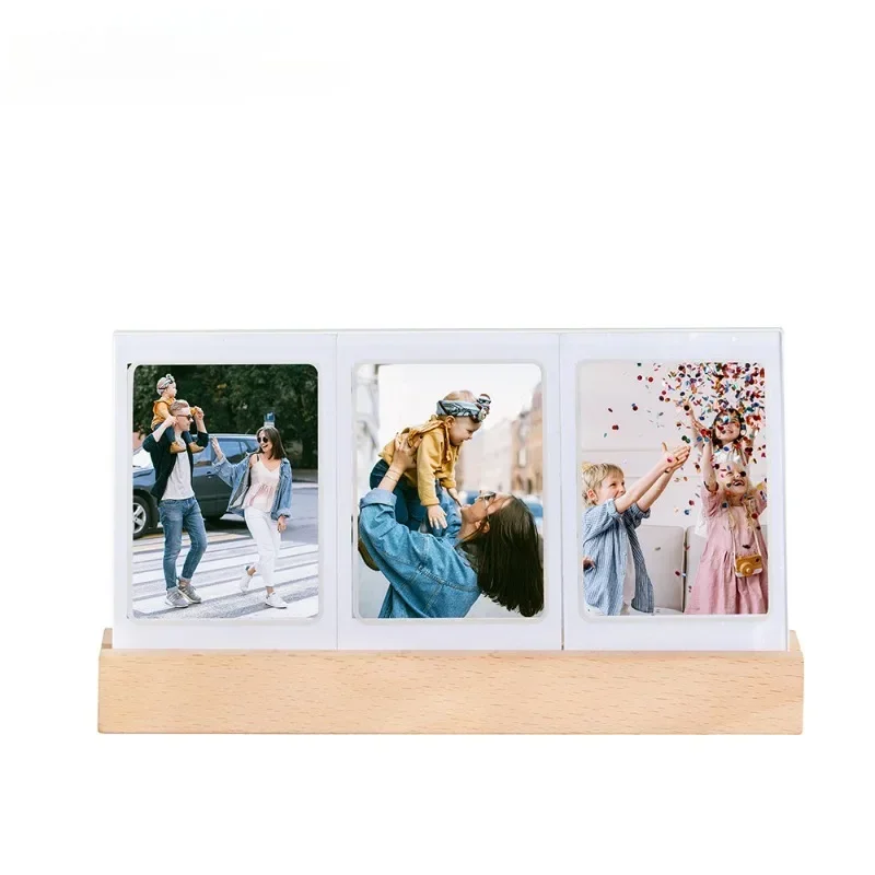 3 inch Creative 3 in 1 Photo Frame Acrylic LED Light Photo Table Film Camera Picture Holder For Fujifilm Instax mini