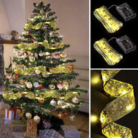 1Pack 2/5/10M Christmas Ribbon Lights Mini Lights Copper Wire Fairy String Lights For Party Weddings Christmas Tree Decortion