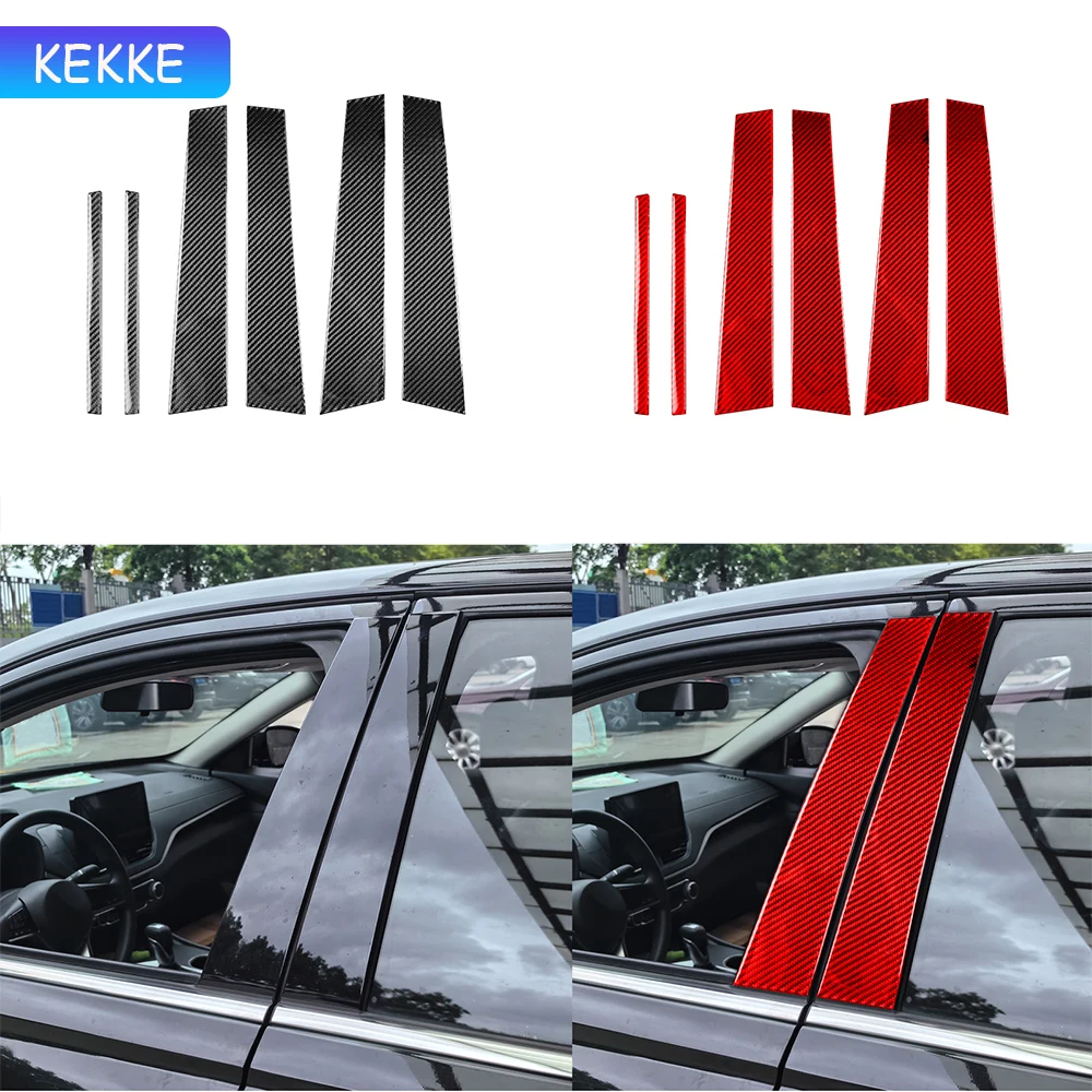 

For Nissan Altima 2019-2024 Real Carbon Fiber Car Outer B-pillar 6 pieces Trim Stickers Car Interior Auto Decoration Accessories