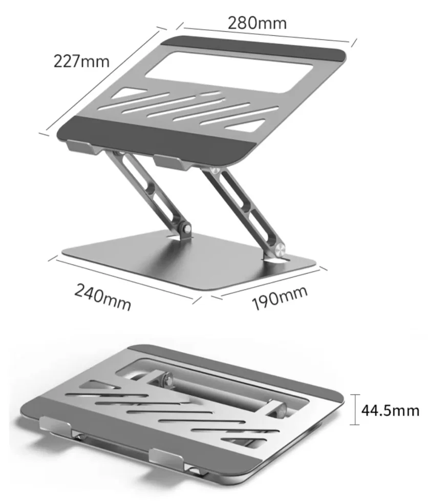 YHC Portable Laptop Tablet Stand Holder Universal Anti Slip Stable Metal Bracket Adjustable Laptop Riser Stand for Macbook
