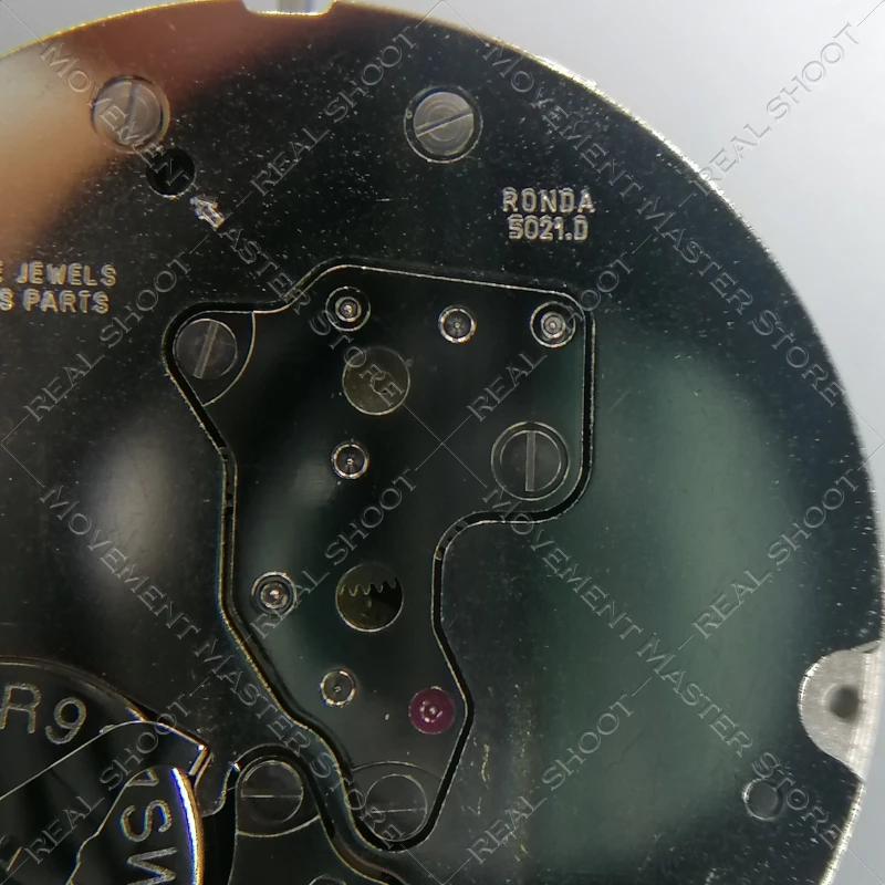 حركة روندا 5021.D سويسرية جديدة 5021D ماكينة ذهبية/بيضاء حركة 5 دبوس، ملحقات الساعة