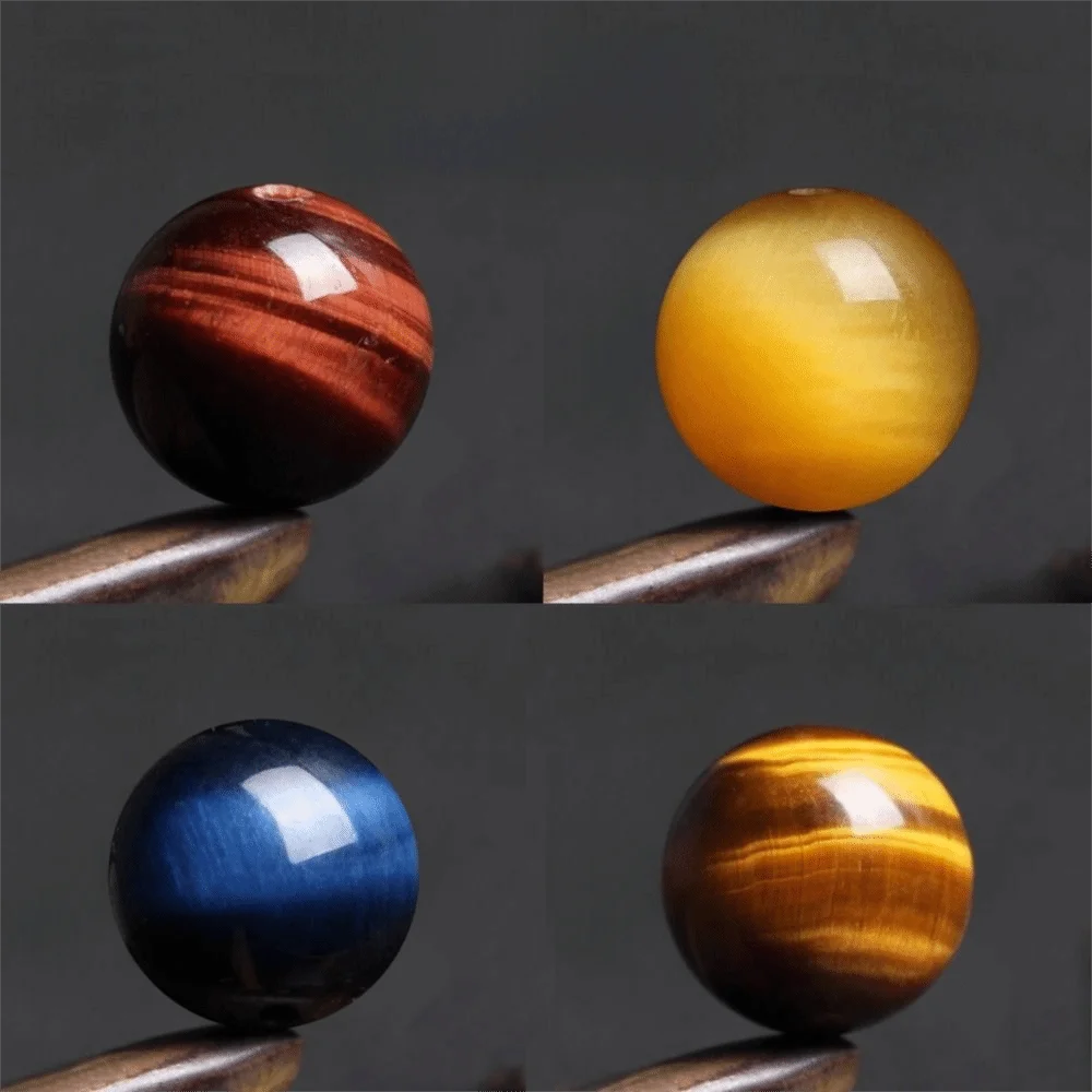 10PCS Loose Beads Tiger Eye Beads Spacer Bead Gemstone Natural Loose Gemstone Beads Variety Size Energy Stone DIY Beads
