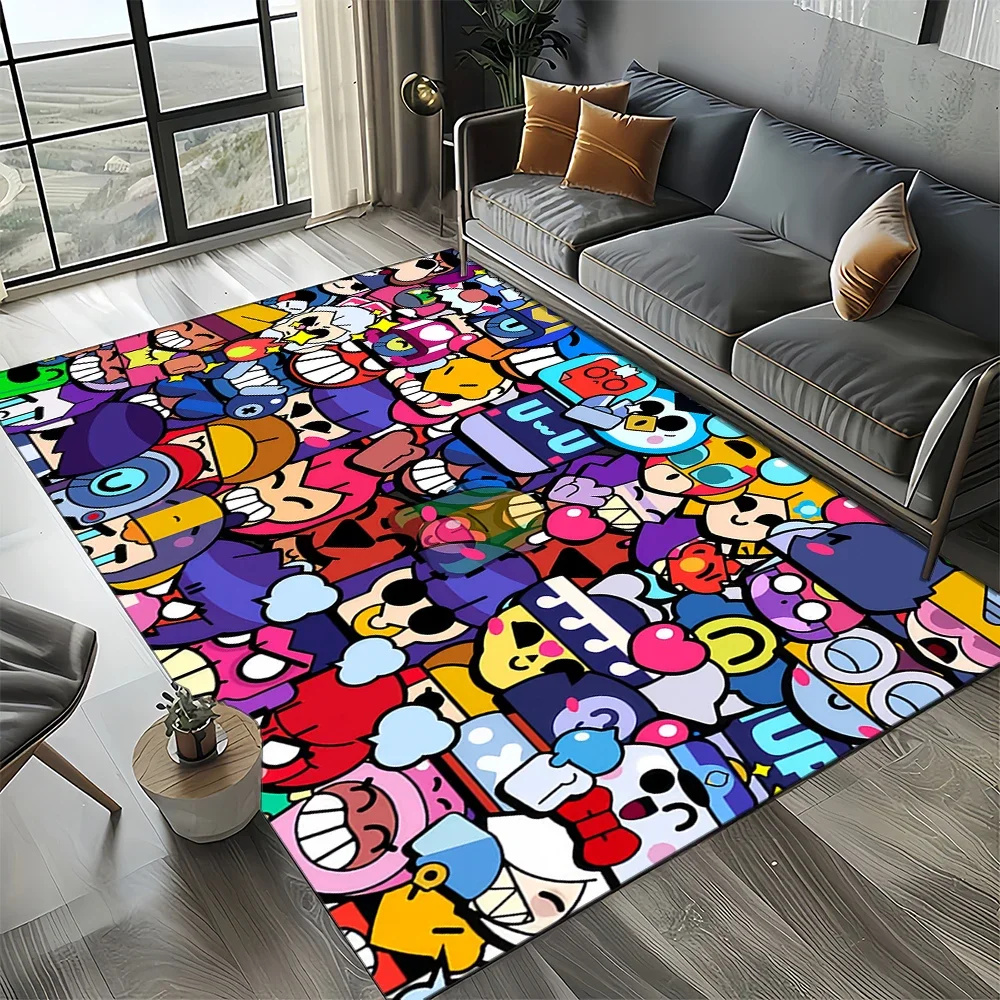 2025 New Style Brawlls Cartoon Carpet Rug for Living Room Bedroom Home Sofa Decoration,Kids Play Non-slip Floor Mat