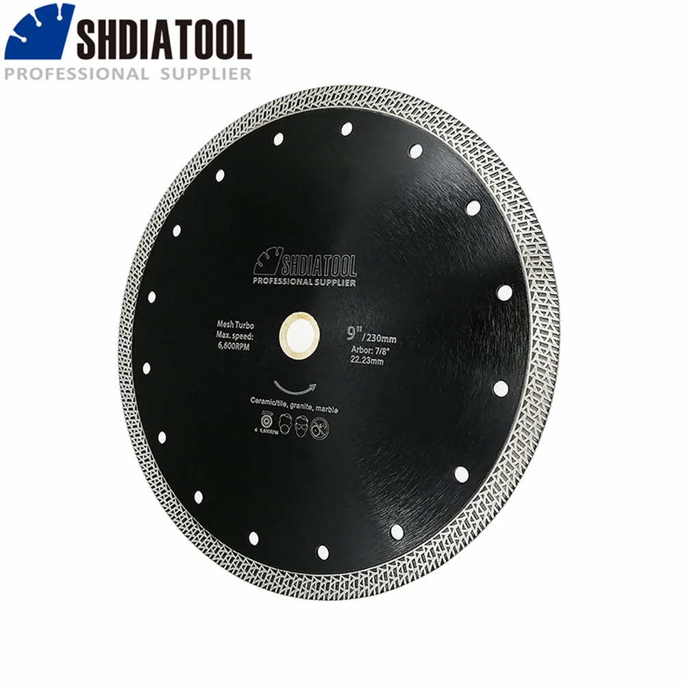 SHDIATOOL 1 pz 4/4.5/5/6/7/9 pollici lama per sega diamantata pressata a caldo sinterizzata maglia Turbo granito marmo piastrelle ceramica diamante disco da taglio