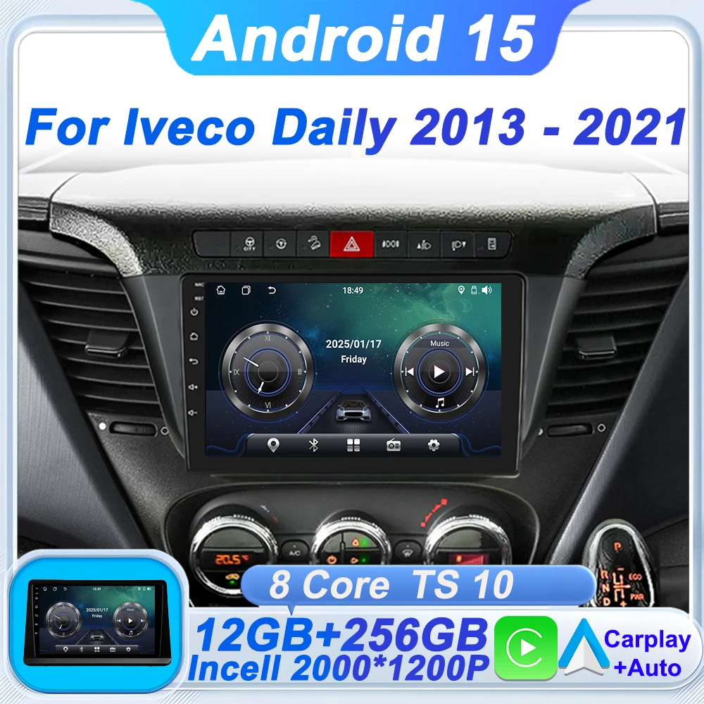 

For Iveco Daily 2013 - 2021 Car Radio Android 15 Car Multimedia Video Player Automotive Multimedia Carplay BT Split Screen GPS