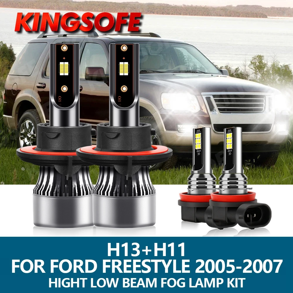 

4Pcs LED Headlight H13 H11 Car Light 16000LM 80W 6000K CSP Chip Hight Low Beam Bulbs Fog Lamp Kit For Ford Freestyle 2005-2007