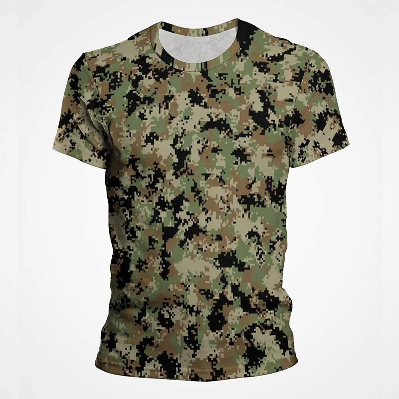 Camouflage T Shirt Men Tops 3D Printed Camo Combat Short Sleeve Quick Dry Soldier T-shirt Casual Russian Army Veteran Tee Shirts