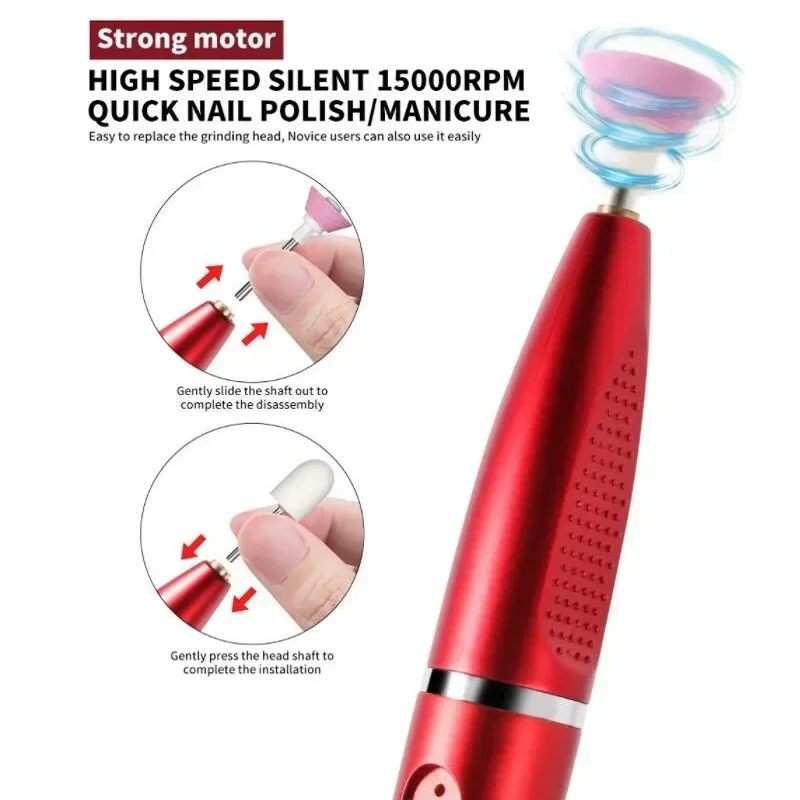電気ネイルポリッシャー,ドリルビット,プロのネイルポリッシャー,研磨,死んだ皮膚の除去,アートサンディング,ファイルペン,マニキュアマシン
