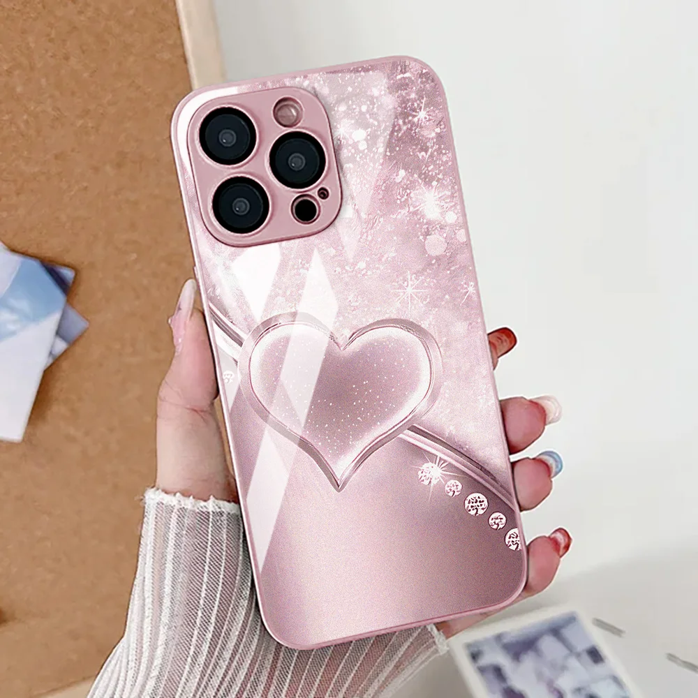 Чехол для телефона из закаленного стекла для iPhone 17 Pro Max Чехол для iPhone 13 16 15 11 12 14 Pro Max 16E 17 Air XR SE 7 8 Plus Противоударный чехол