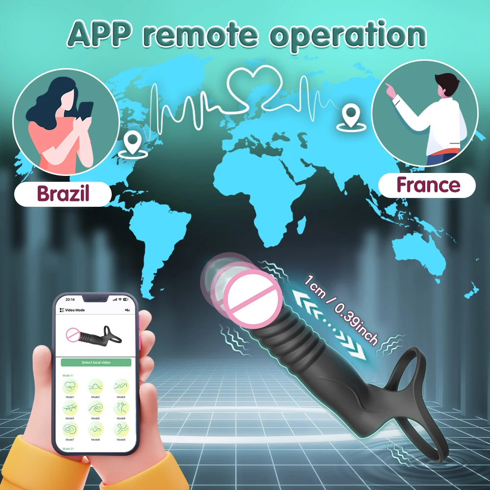 تطبيق لاسلكي Thrusting الشرج هزاز دسار مزدوج الاختراق بعقب المكونات حزام على خاتم الديك تهتز القضيب الأزواج ألعاب لعبة الجنس #3