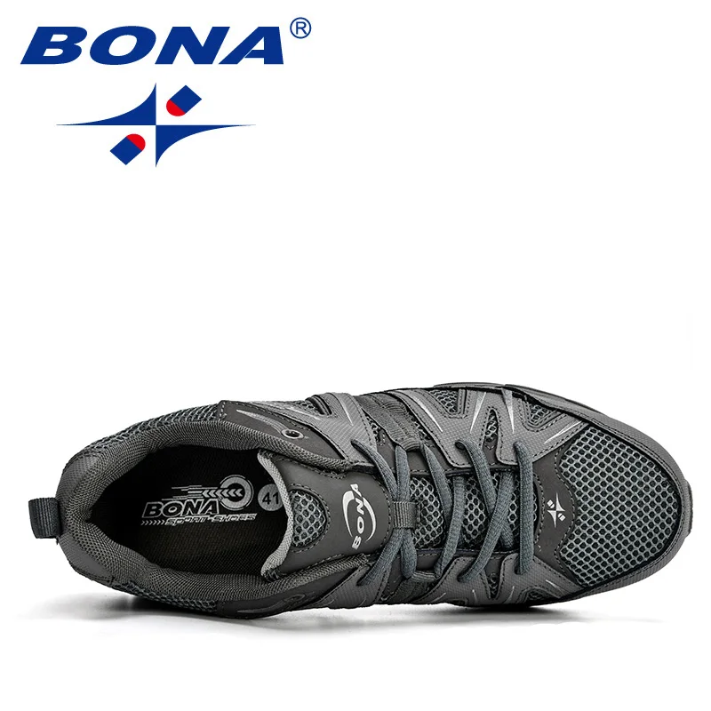 BONA Few Popular Style Men Running Shoes Mesh Cow Split Microfiber Men Sport Shoes Lace Up Outdoor Jogging Shoes Men Sneakers