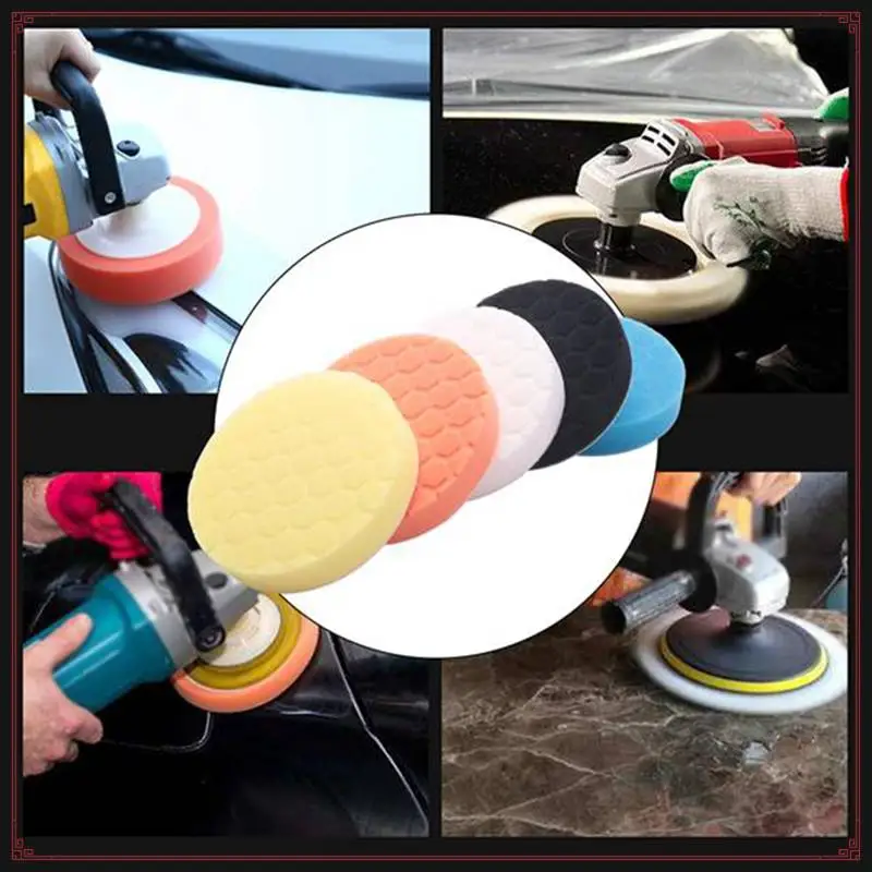 

5Inch (125Mm) Polishing Pad Kit For Car Polisher Pack Of 10Pcs Replacement Spare Parts Accessories
