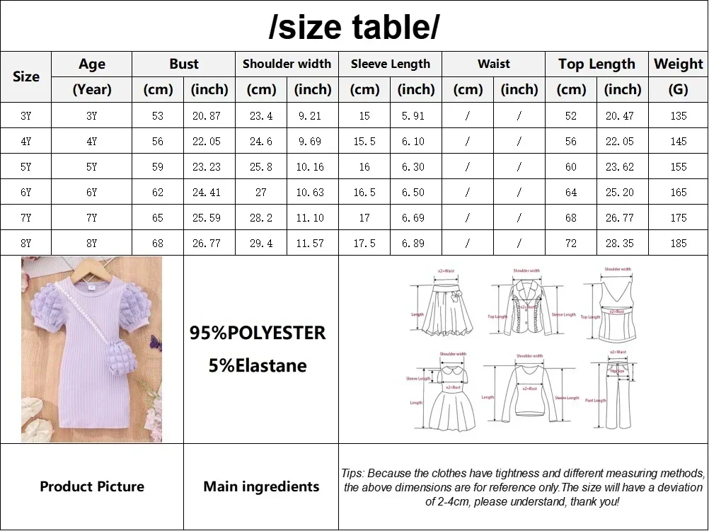 Nowa sukienka midi dla dzieci w wieku 2-8 lat Dziewczyna Ubrania Letnia moda Krótki rękaw Dziewczynka Bodycon Wrap Obcisła sukienka