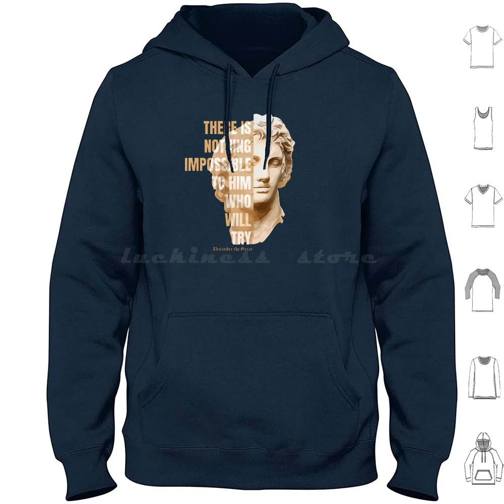 Sweat à capuche Alexander The Great en coton à manches longues, Alexander The Great, Macédoine, Macédonien, Grec, Grèce, Conquer Alexander Iii Of