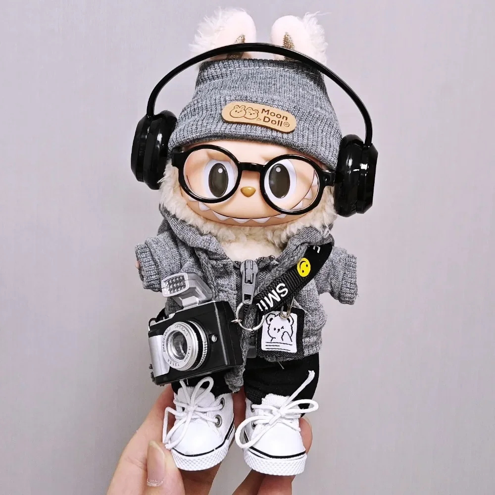 

For 15/17CM Labubu Doll Clothes Outfit Casual Travel Clothes Dress Up Dolls Accessories Changing Dress Sitting Party Gift Toys
