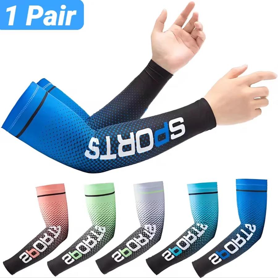 AliExpress RNO Rich Name Ocean Summer Fashio Sunscreen Ice Silk Sleeve UV Sun Protection Cooling Anti-Slip Arm Sleeves Men Women Outdoor Sport Cycling