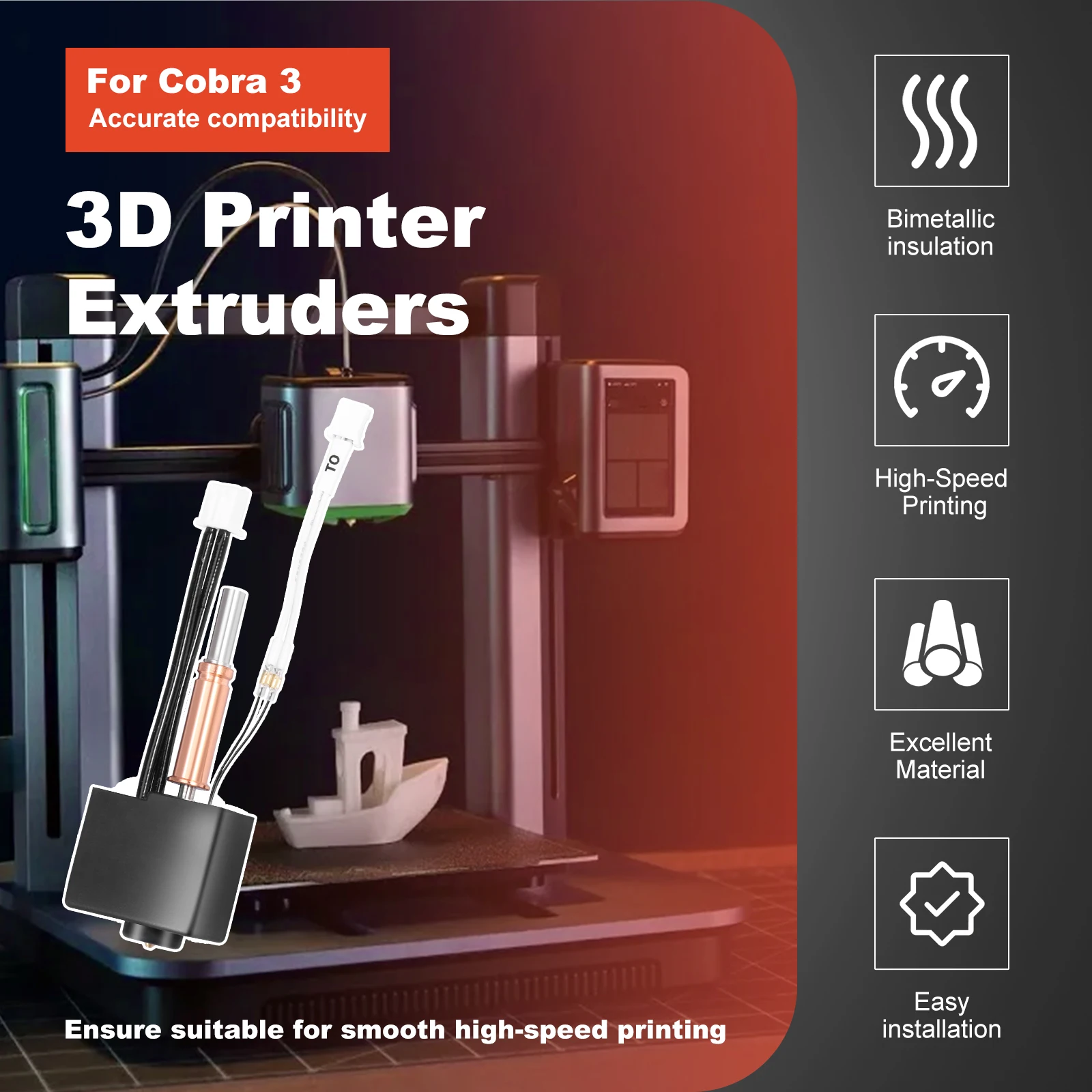 

Комплект Hotend для высокоскоростной печати Cobra 3, поддержка 3D-принтера Hotend с насадками, иглами для чистки ключей и силикона