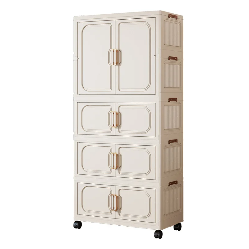

LMM foldable solid color wardrobe clothing sundries storage box living room bedroom large capacity storage cabinet