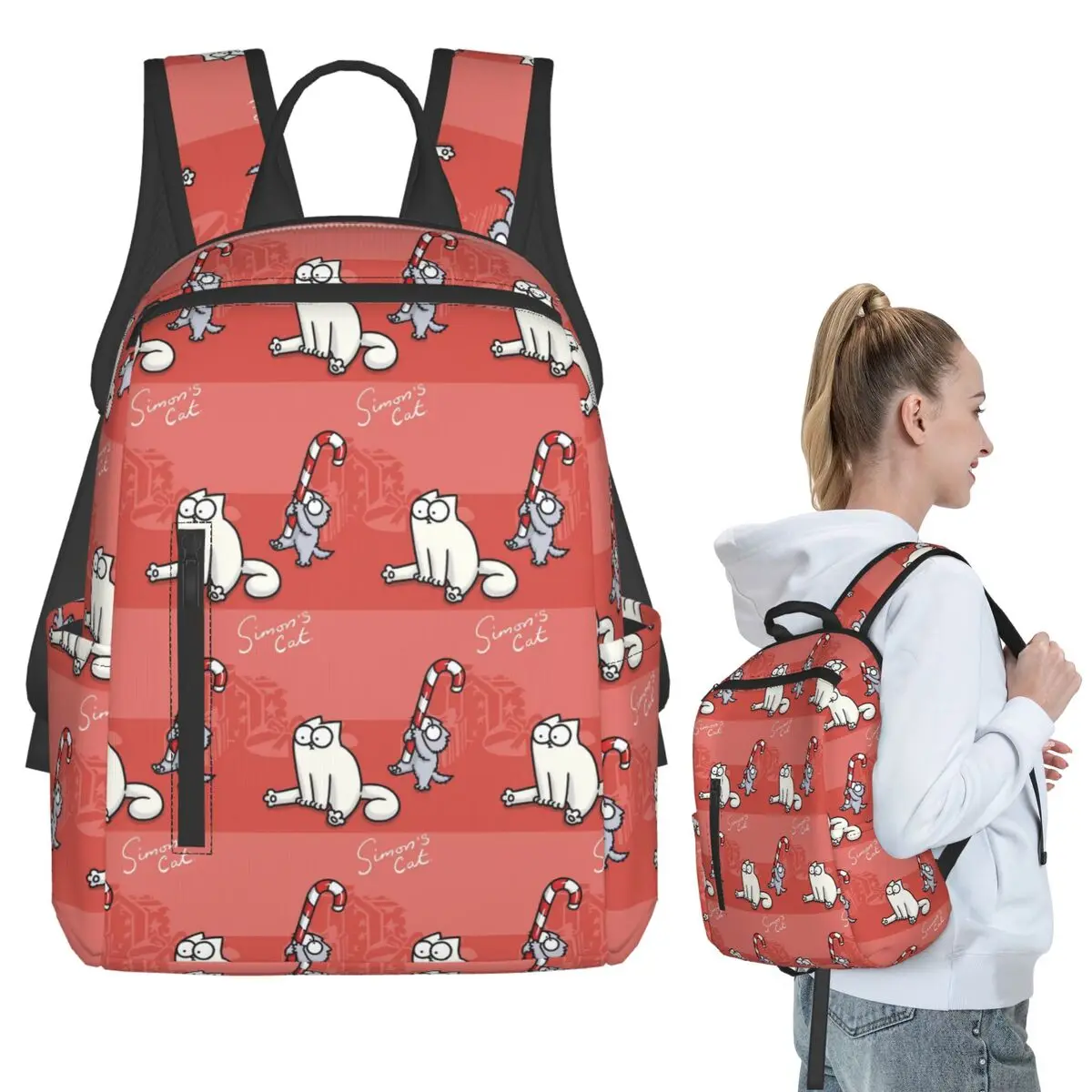

Simons Cat Backpack Student BookBag Kids School Bag Laptop Shoulder Bags Men Women