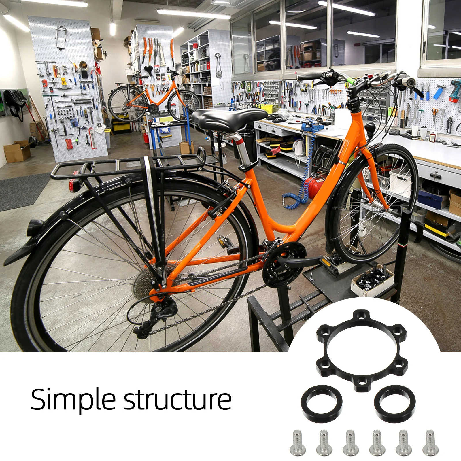 

Bicycle Disc Brake Rotor Adapter Durable Smooth Excellent Process For Mountain Road Bikes Bike Spacers Hub Screws Accessories