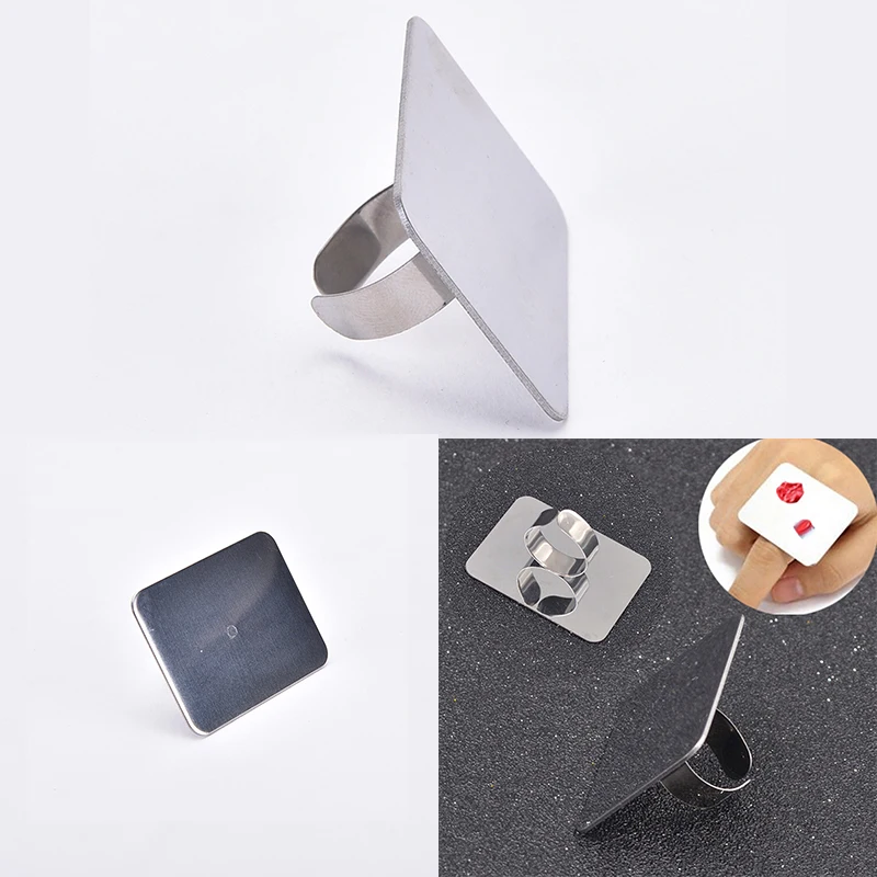 New Palette Adjustable Ring for Nail Art Foundation Mixing Makeup Stainless Steel