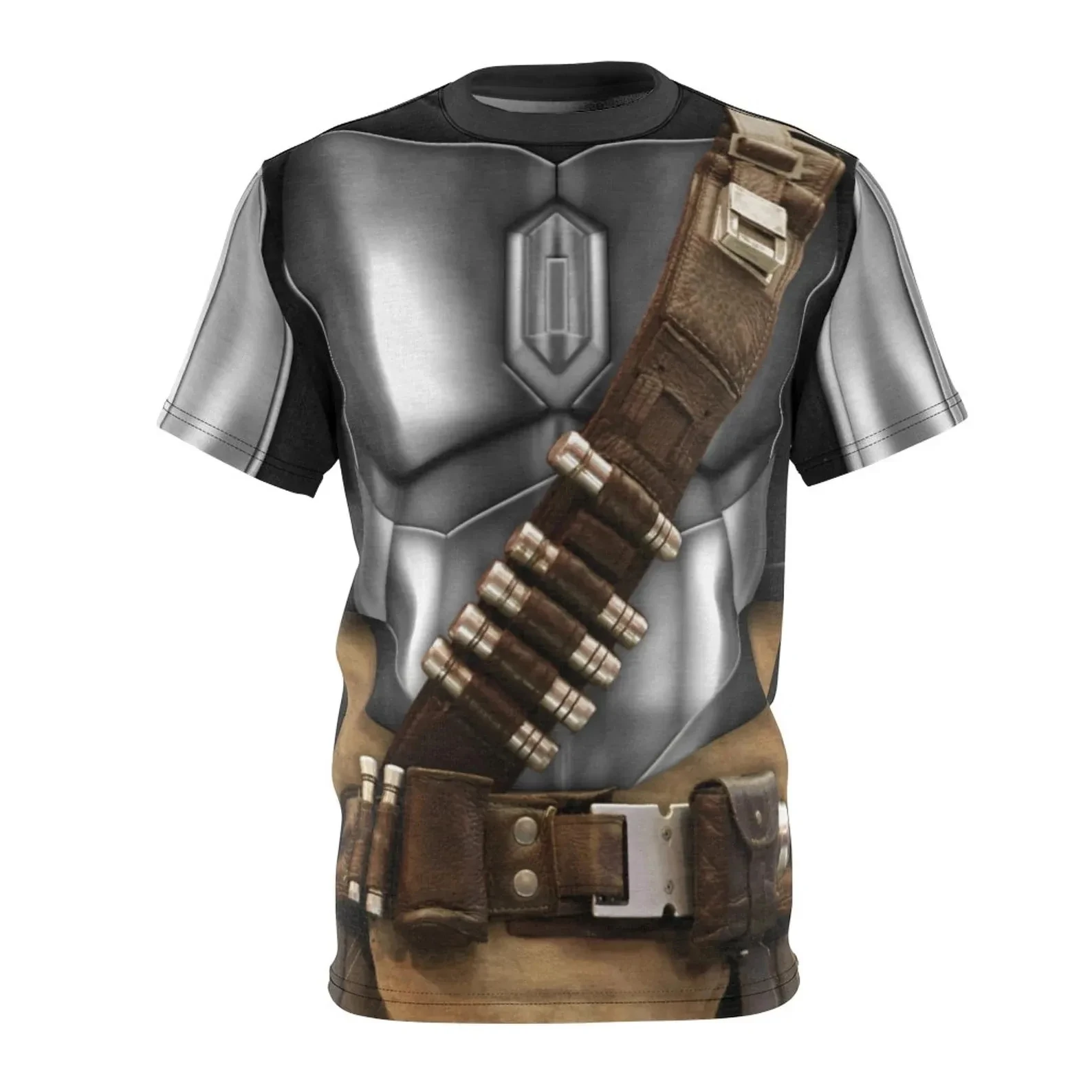 Fun Cosplay 3D Print Sports Quick-dry Breathable Men T-shirt Armor Jacket Personalize Street Hip-hop Cowboy Warrior Short-sleeve