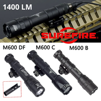 Tactical 1400 lumen Surefire M600 M600DF Flashlight Dual Function Pressure Switch Powerful Hunting Scout Light Fit 20mm Rail