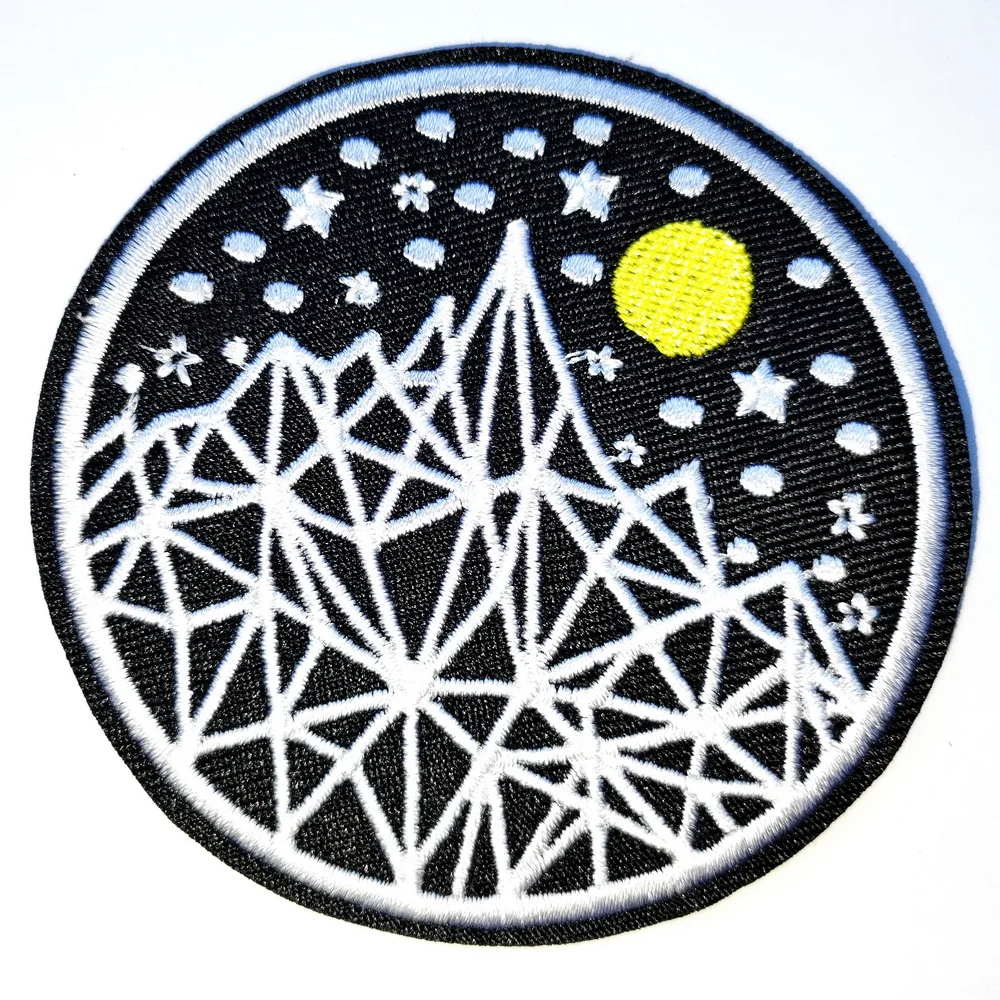 

Star Moon Sky Mountain ≈8cm Iron on Patch Embroidered Applique Hippy Retro Fun Art