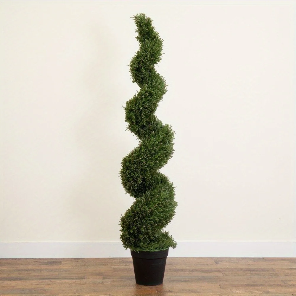 6 inch artificial rosemary pruning spiral tree, indoor/outdoor UV resistant