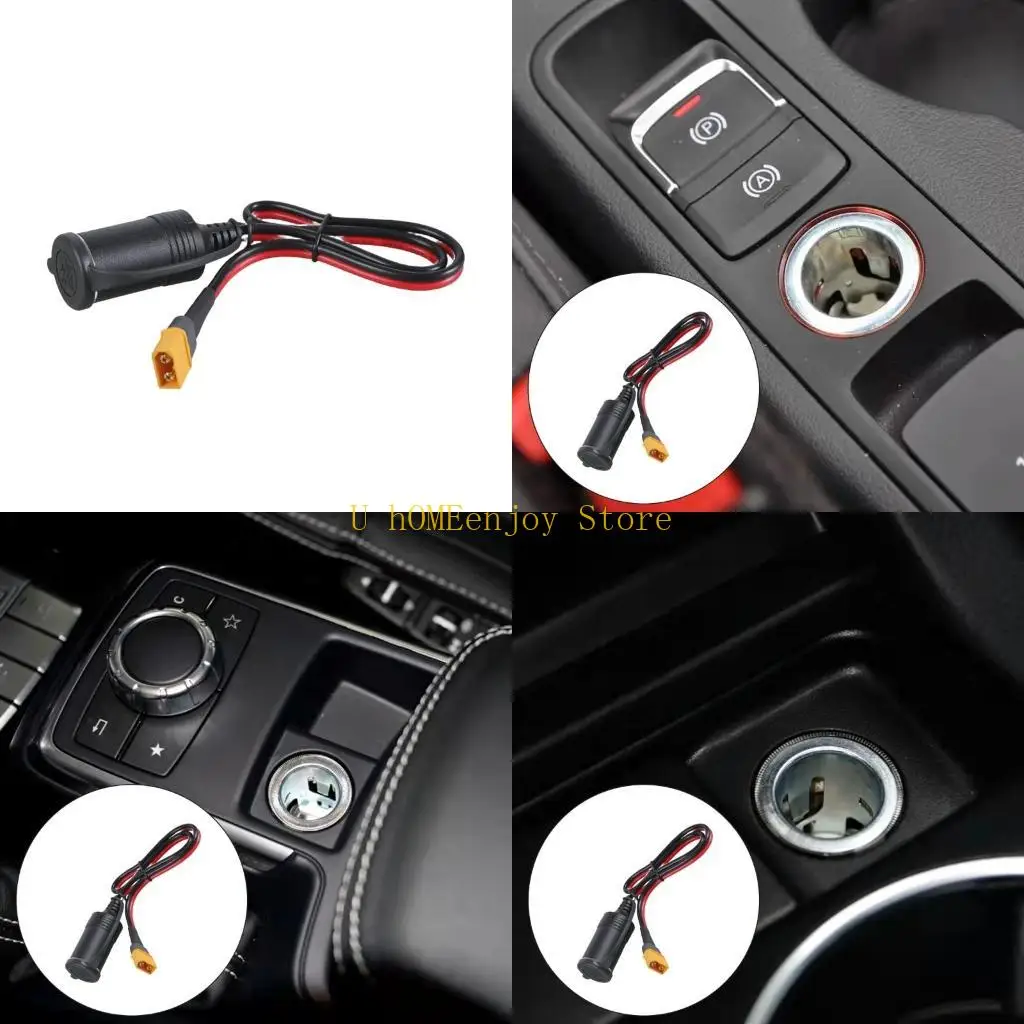 B0KF 50/150cm XT60 Male Connector to Car Car Outlet Female Socket Adapter Cord
