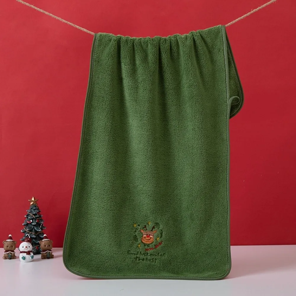 New Christmas Theme Washing Towel Red Green 35x75cm Party Favor Towel Coral Fleece Soft Thicken Bath Towel Gift Holiday Present