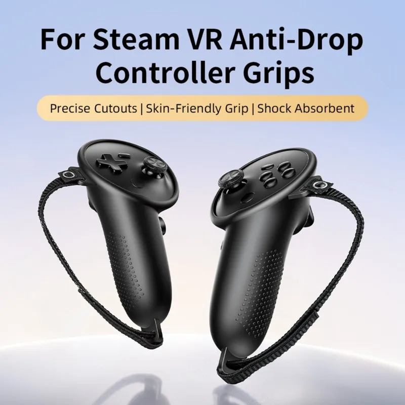 ABGI-Anti-Slip Silikon-Griffhülle für STEAM VR-Controller Schutzhülle mit Handgelenkschlaufe VR-Spielzubehör – Detail 7