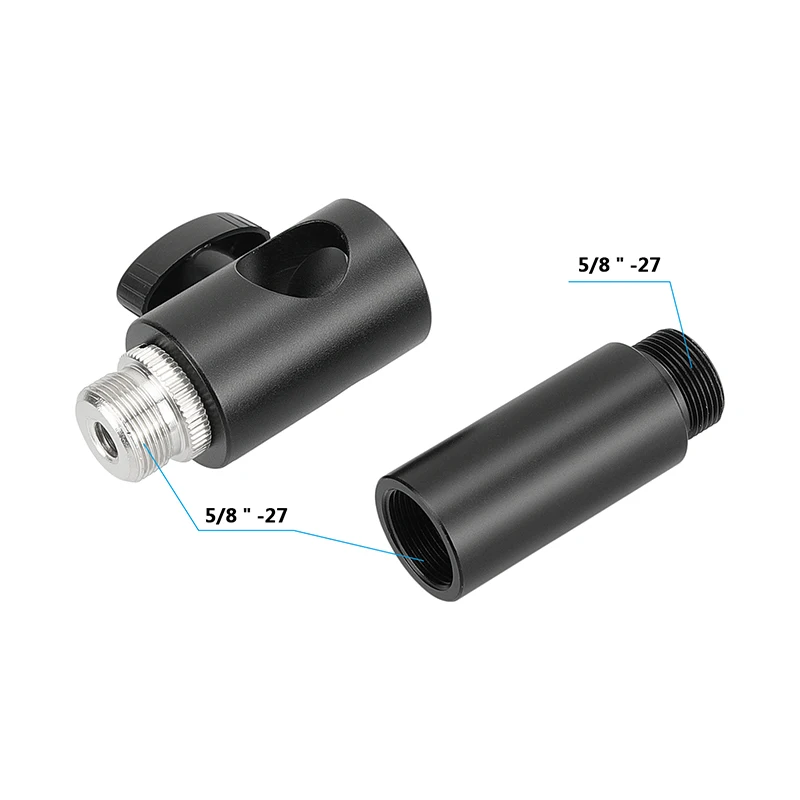 Cabezal de soporte de luz CAMVATE de 16 mm con tornillo de rosca macho de 5/8 "-27 para soporte de clip de micrófono