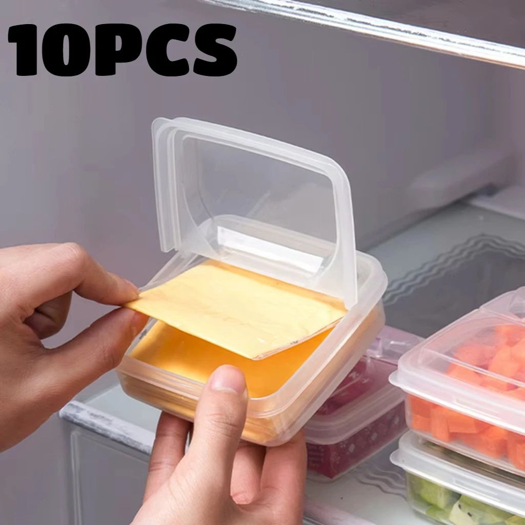 Butter Cheese Storage Box Transparent Flip Cover Refrigerator Kitchen Fruit Vegetable Sauce Packaging Box for Going Out Picnic