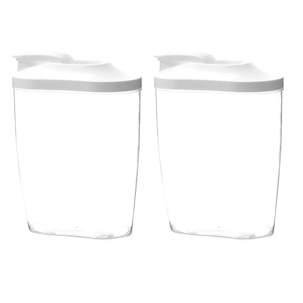 

2Pcs Sealed Grain Storage Tank Large Capacity Transparent Plastic Containers Insect Resistant Household Storage