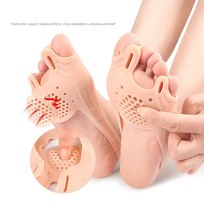 وسادة الأمامية بفتحة مزدوجة فاصل أصابع القدم ممتص للصدمات وسادة تدليك قوس مرنة ومقاومة للاهتراء يمكن قطع شريط الشد