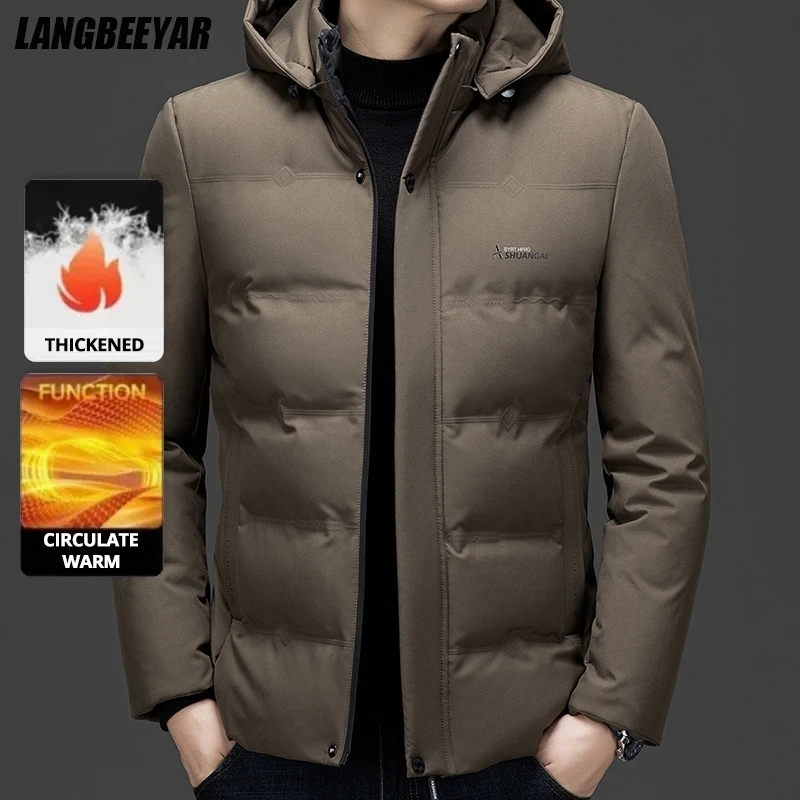 Top Grade New Brand Winter Hooded Windbreaker Casual Fashion Quilted Parka Jacket Puffer Bubble Coats Outwear Men Clothes