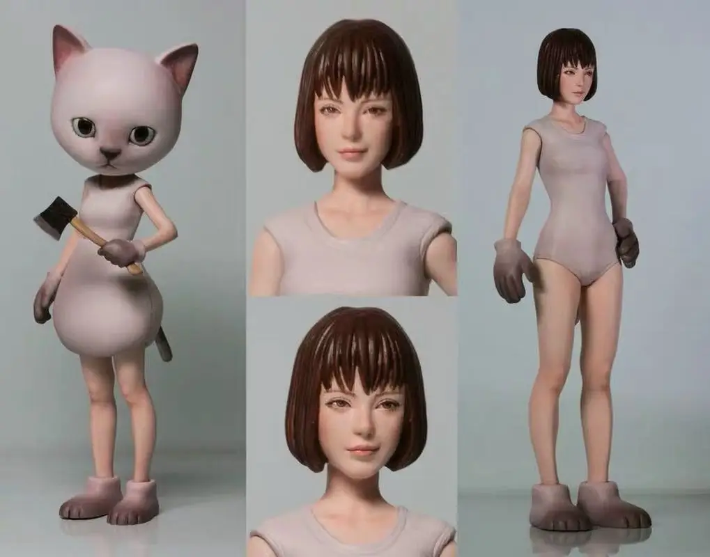 

1/20 Cat Head Puppetry Girl Resin Model Figure Gk Micro Miniature 3d Printed White Model Toy Unassembled And Unpainted Kit