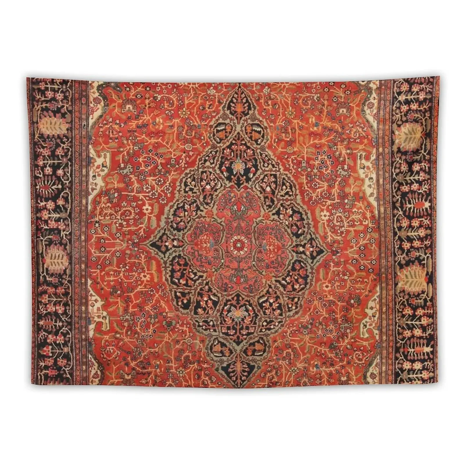 Antique Persian Sarouk Farahan Rug Print Tapestry Room Decoration Korean Style Wall Hanging Wall Tapestry