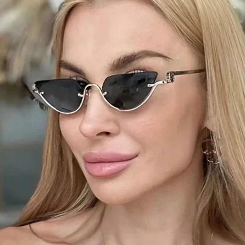 

Женские солнцезащитные очки без оправы, роскошные солнцезащитные очки небольшого размера, брендовый дизайн, женские популярные солнцезащитные очки Gafas De Sol # 303866