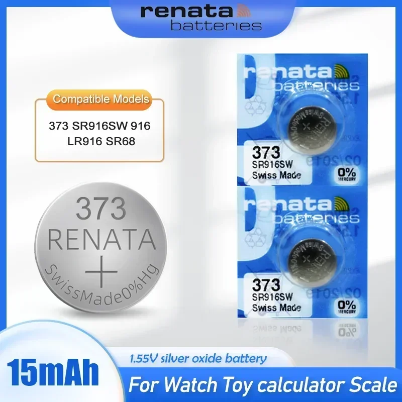 1-10PCS New Renata 373 SR916SW 916 LR916 SR68 1.55V Silver Oxide Watch Battery For Toy Remote Swiss Made Button Coin Cell