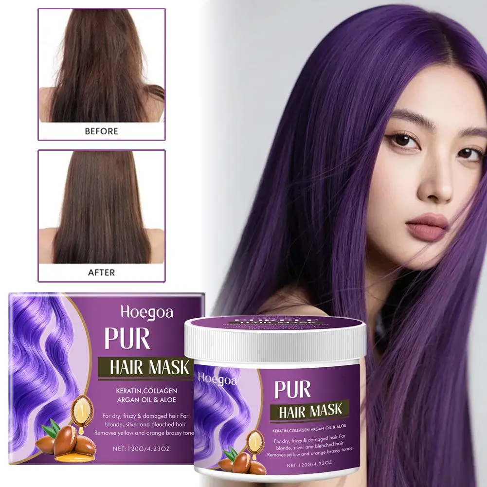 

Высококачественная волшебная фиолетовая маска для волос Lock Color Фиолетовая маска для волос Крышка седых волос Fade Yellow Подходит для средств по уходу за краской 12 O3G6