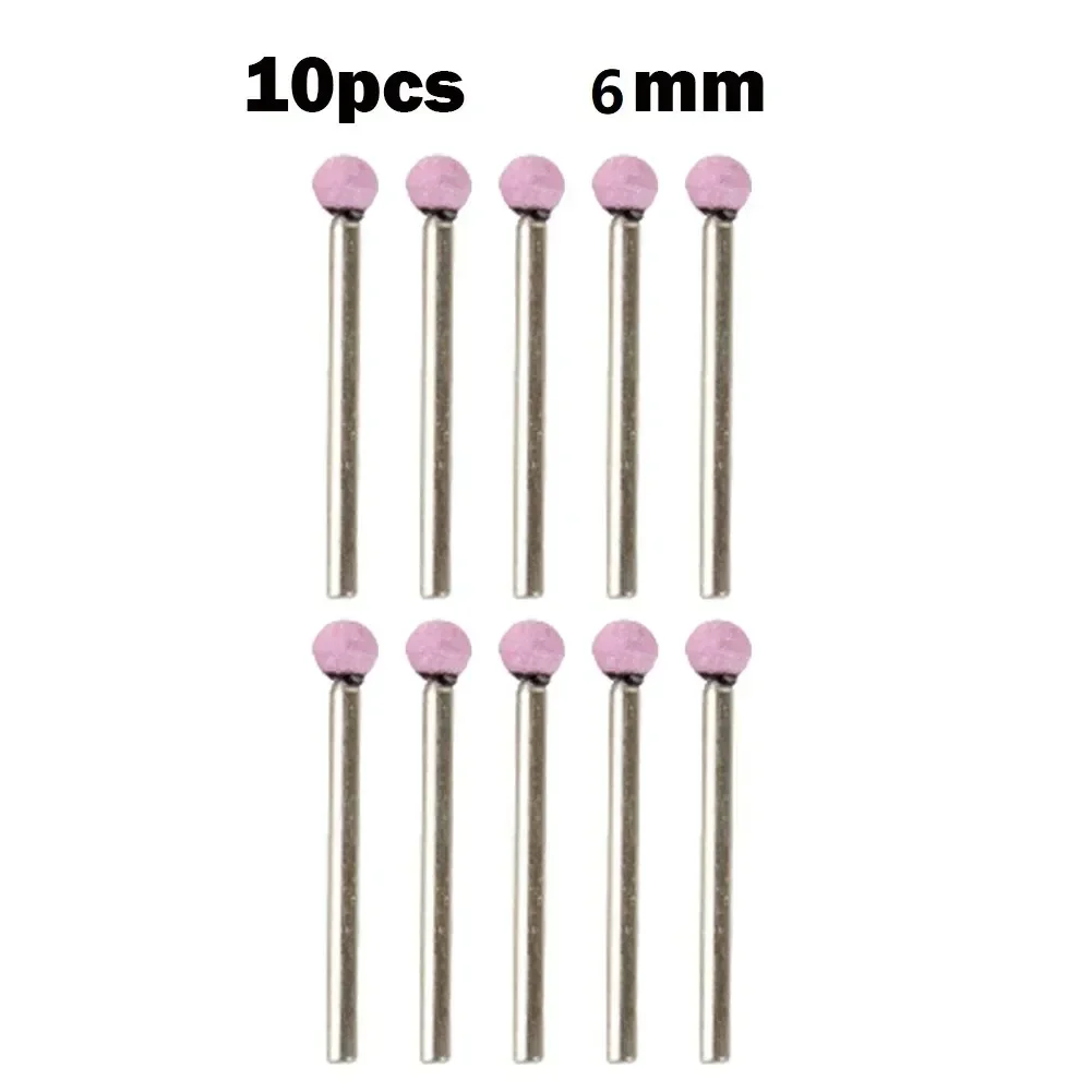 Imagem -03 - Eixo Montado Cerâmica Cabeça de Moagem Ponto em Forma de Bola Polimento Roda Abrasiva Ferramentas Elétricas Rotativas 10 Peças mm